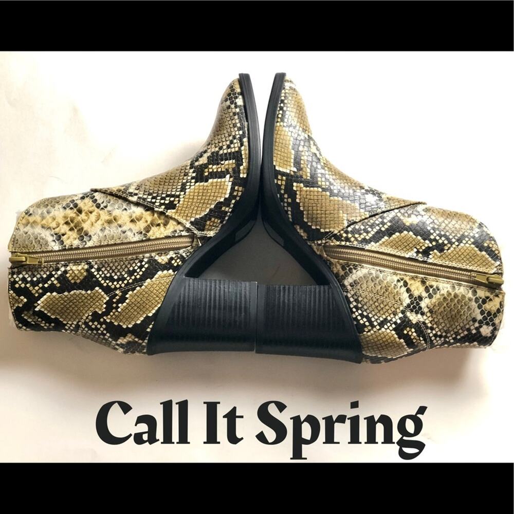 Call It Spring Western Ankle Yellow Snake Boots